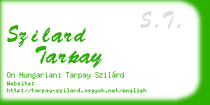 szilard tarpay business card